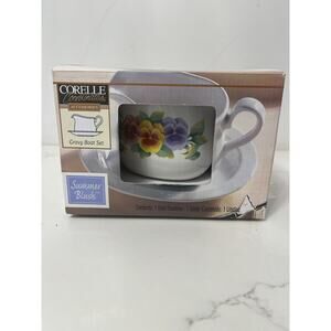 Corelle Coordinates VTG Gravy Boat Summer Blush Flower in Box Discontinued